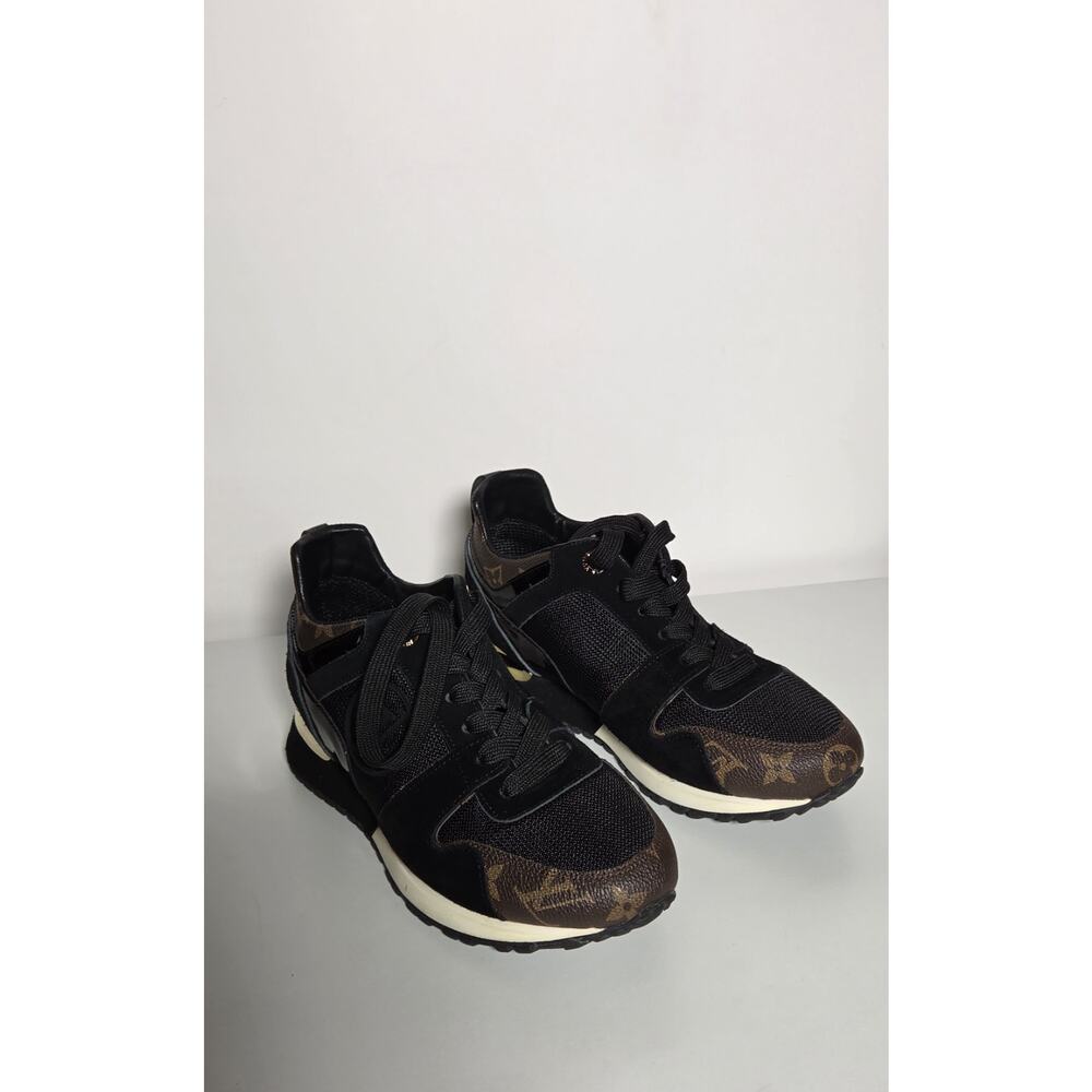 Louis Vuitton Run Away Size 35 BlackBrown Monogram Canvas Mesh Low Top Damaged - Picture 11 of 14